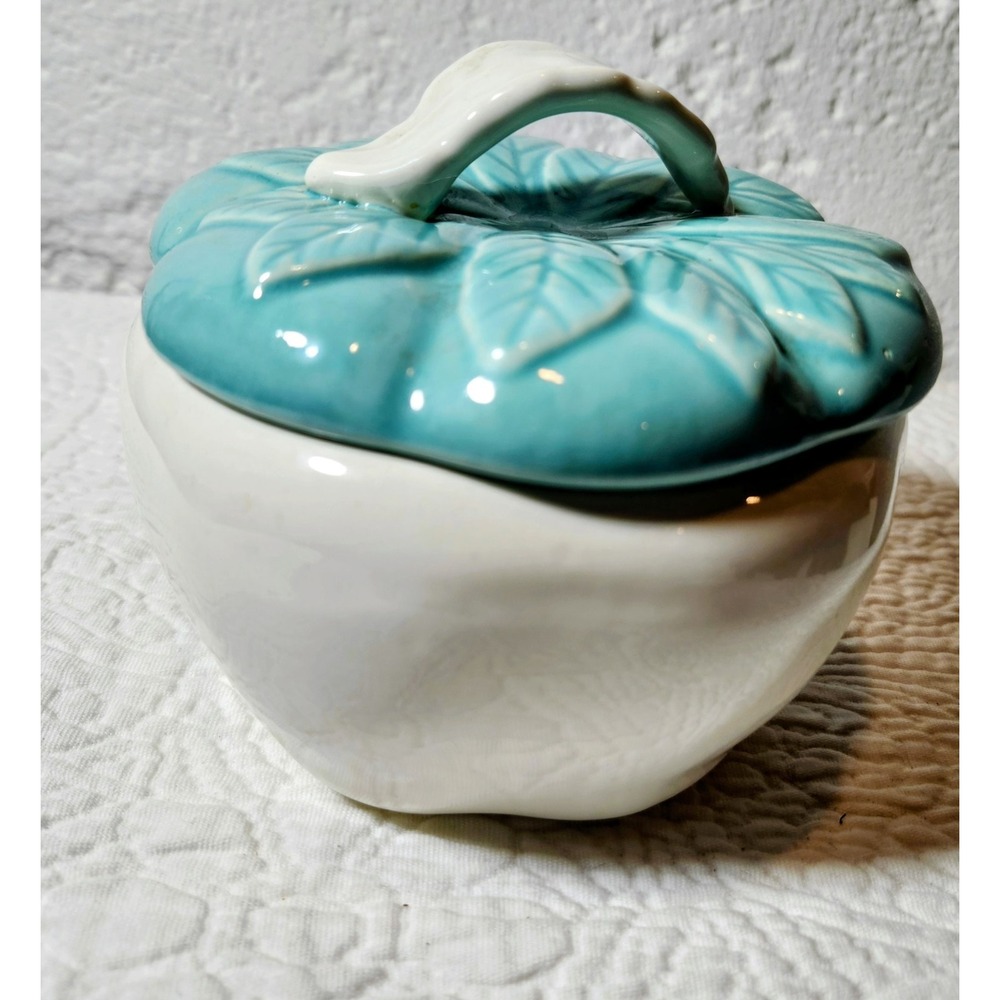 Vintage Hoenig Of Calif Turquoise Ceramic Pottery Apple dip bowl - Picture 4 of 6